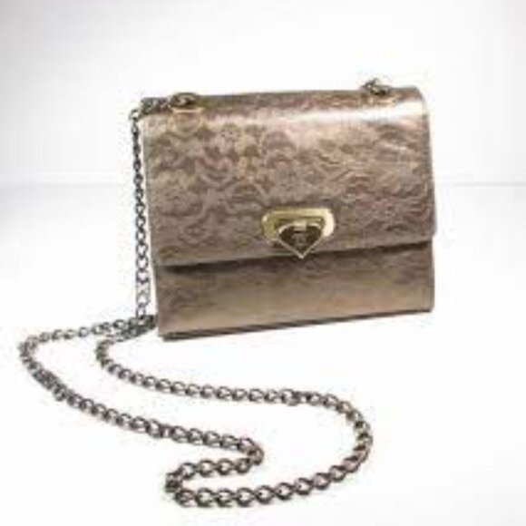 Escada Gold Python Snakeskin Lace Crossbody Bag / Luxury Handbag - Picture 3 of 16